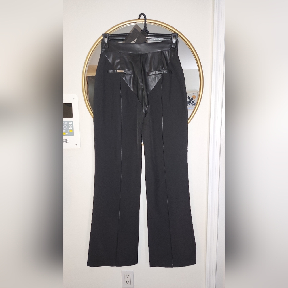 GORGEOUS Vegan Leather &Woven Trousers - Picture 3 of 16